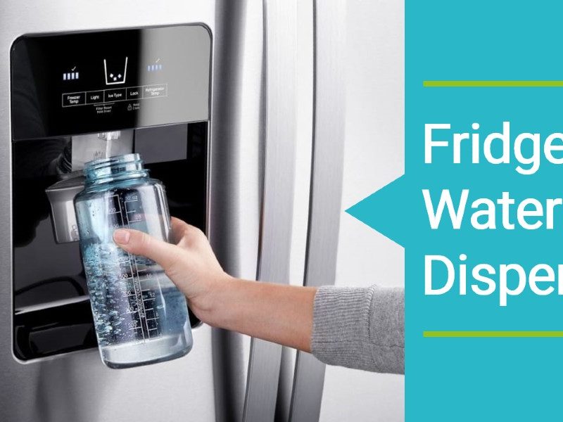 filling water glass from fridge dispenser