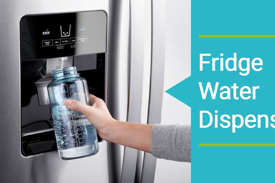 filling water glass from fridge dispenser