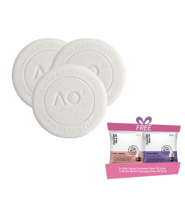 3x NAS-100 Natural Antioxidant Soap W/Bubble Mesh [FREE: 1ML DEFY AGEING & 1ML STRESS RELIEF OIL]